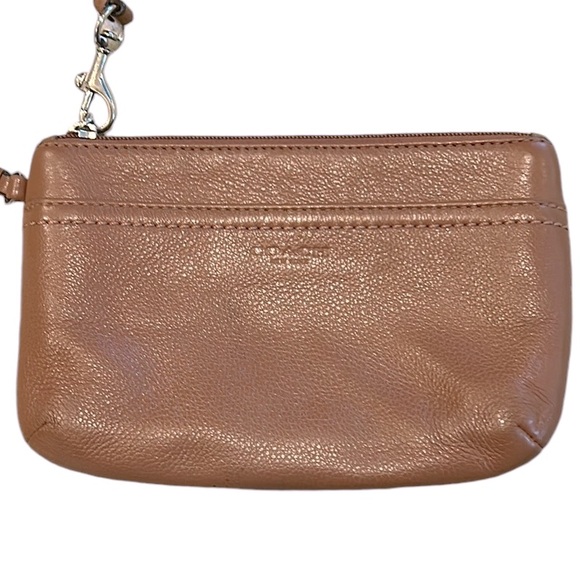 COACH Park Saddle Brown Leather Wristlet Clutch - Picture 3 of 16